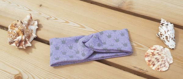 Stirnband "Kronen" Lavendel im Turban-Look