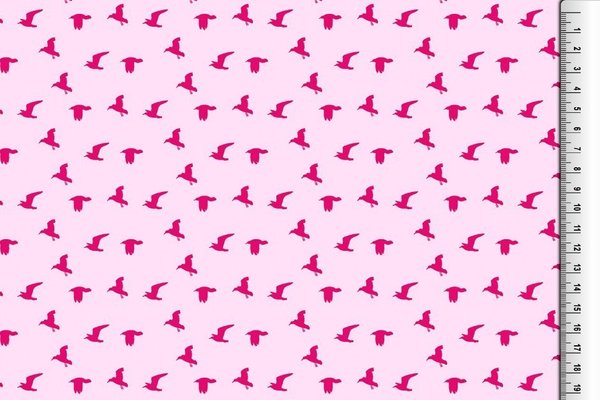 Baumwolle "Vögel" - rosa