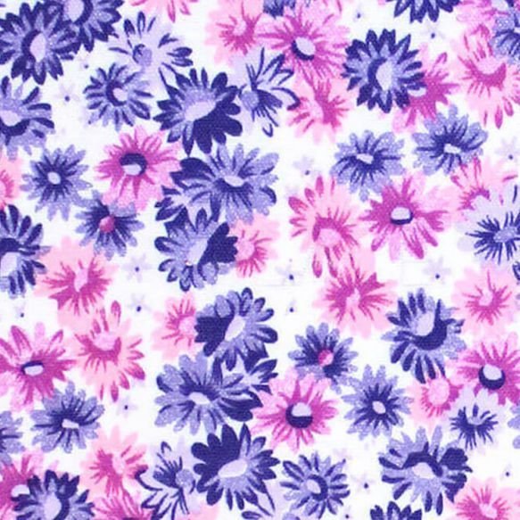 Polyester Stoff "Blumen" - lila / pink