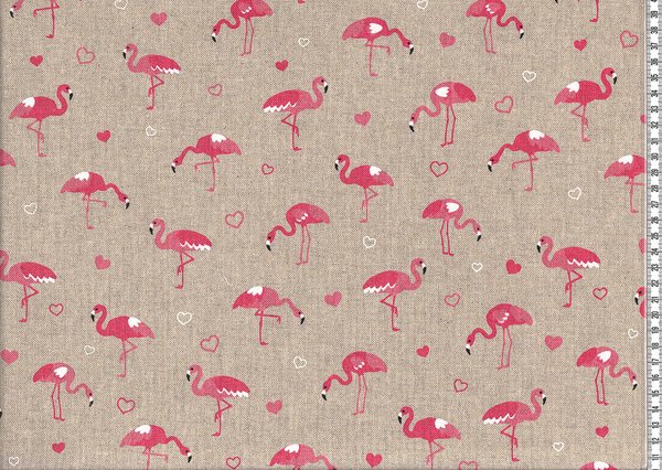 Canvas "Leinenoptik" - Flamingos*