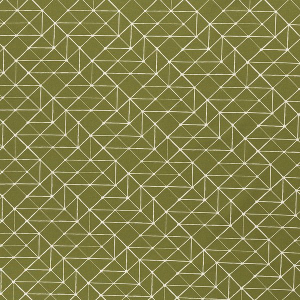 Baumwolle "Geometrische Linien" Olivgrün