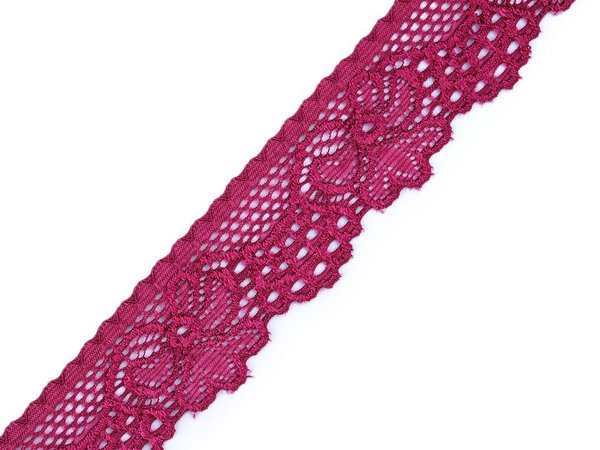 Elastische Spitze 30mm - rosa/ lila
