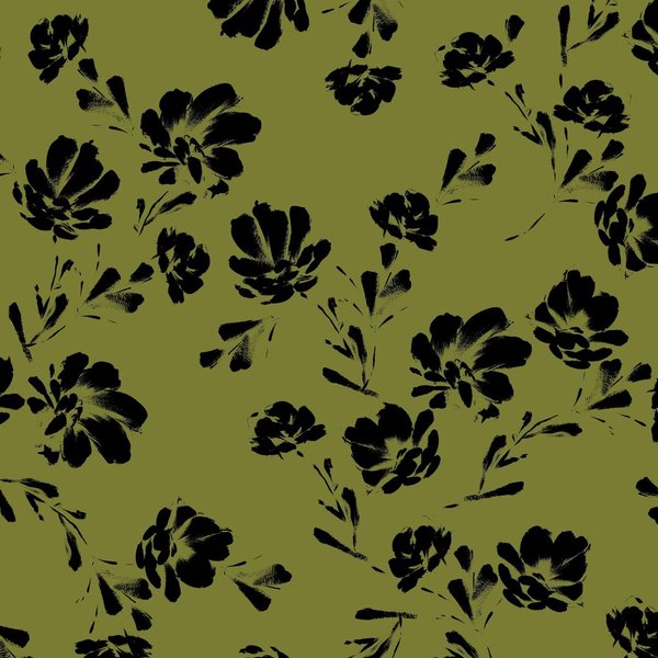 Modal-Jersey "Blumen" - grün*