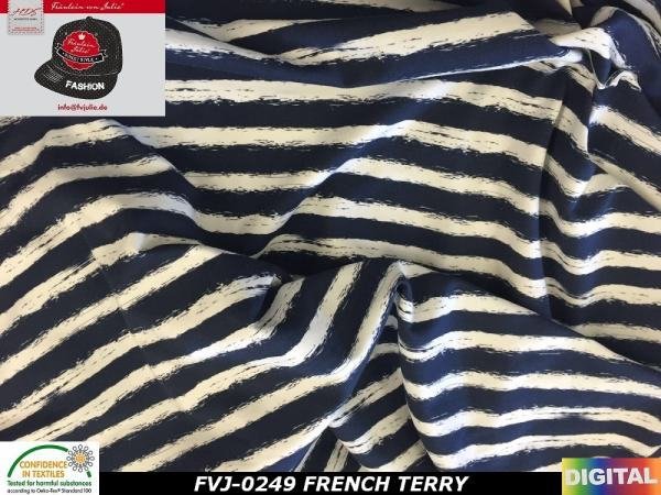 French Terry "Streifen" schwarz*